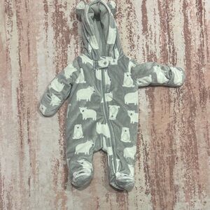 Cozy Gray Animal Print snow suit
